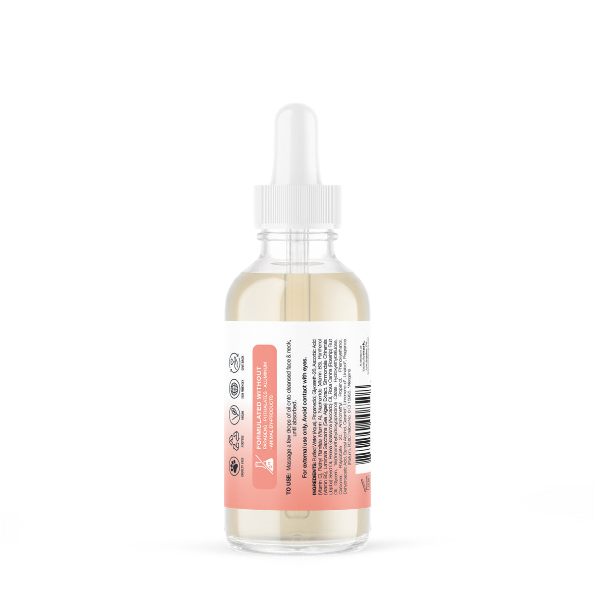 Back of the Toning Serum package with directions and ingredients